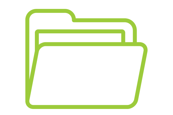 A green folder graphic